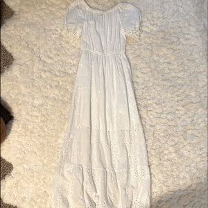 Off the Shoulder Eyelet Maxi Dress